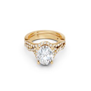Legacy Collection – Oval Intertwined Pavé Engagement Ring YG