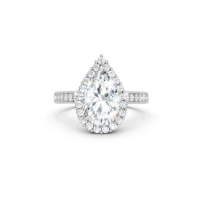 Amour Collection – Pear Halo Pavé Engagement Ring